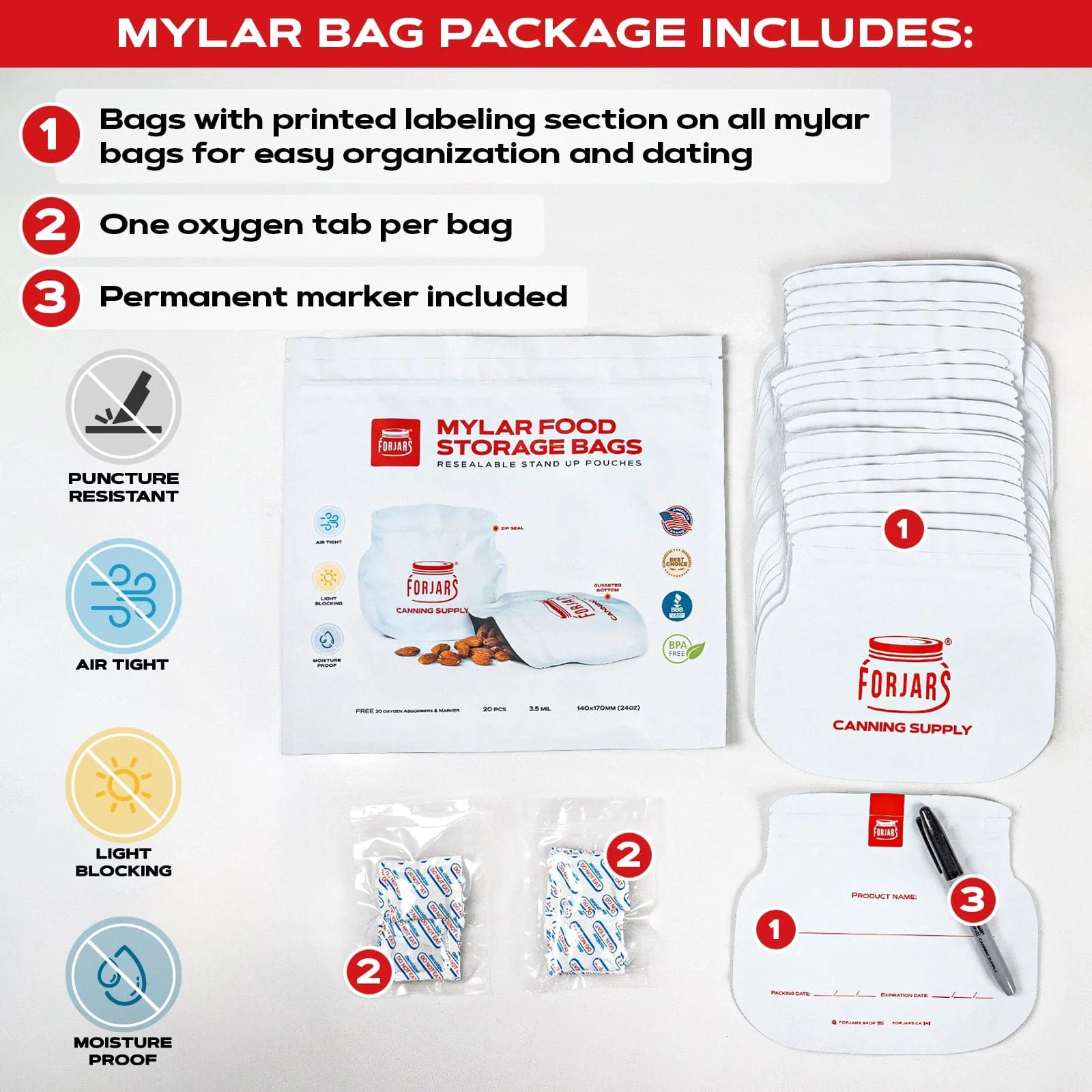 20 count 24oz Mylar Bags - Image 3