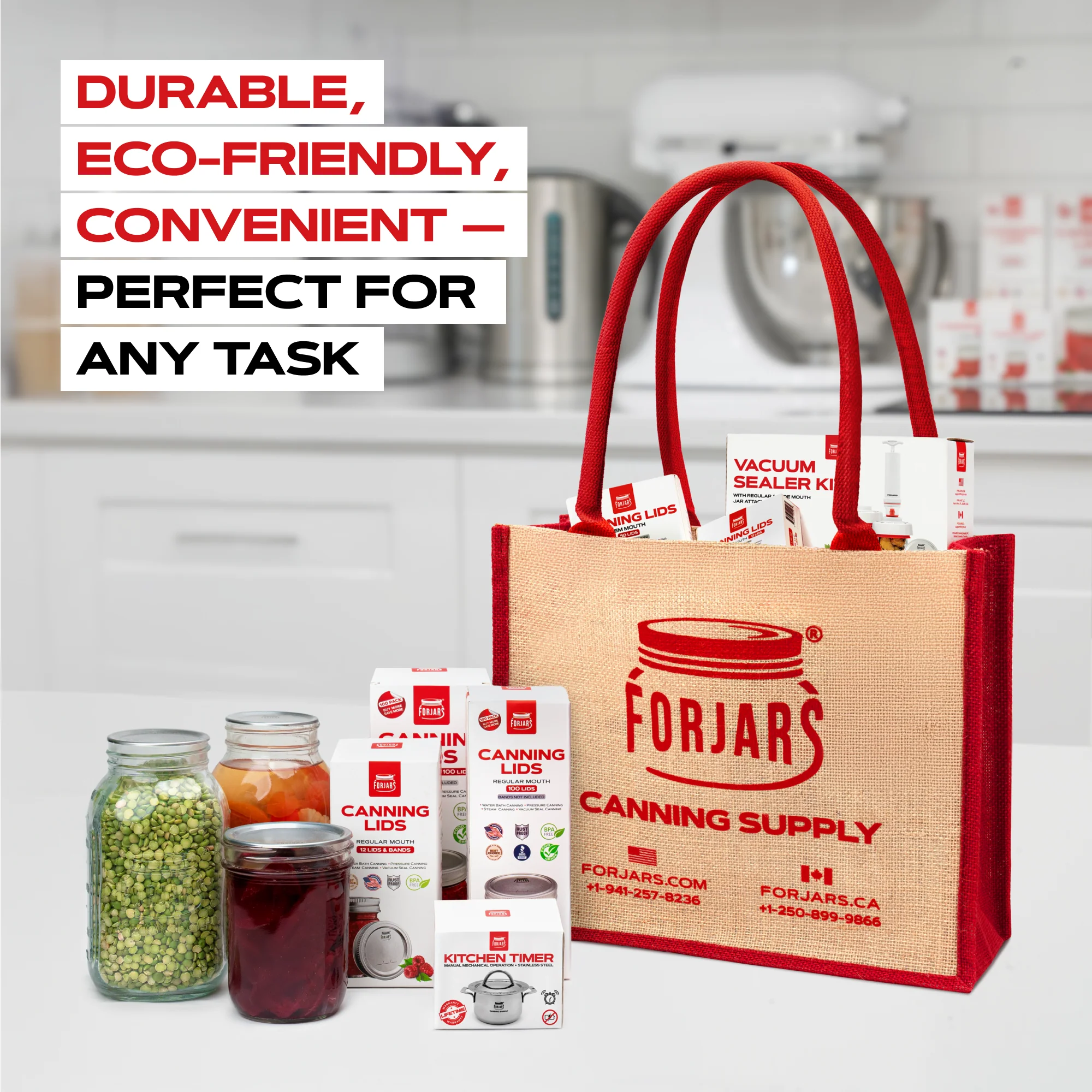 Forjars®  Reusable Burlap Tote Bags – Available in Two Sizes: Small & Medium - Image 5