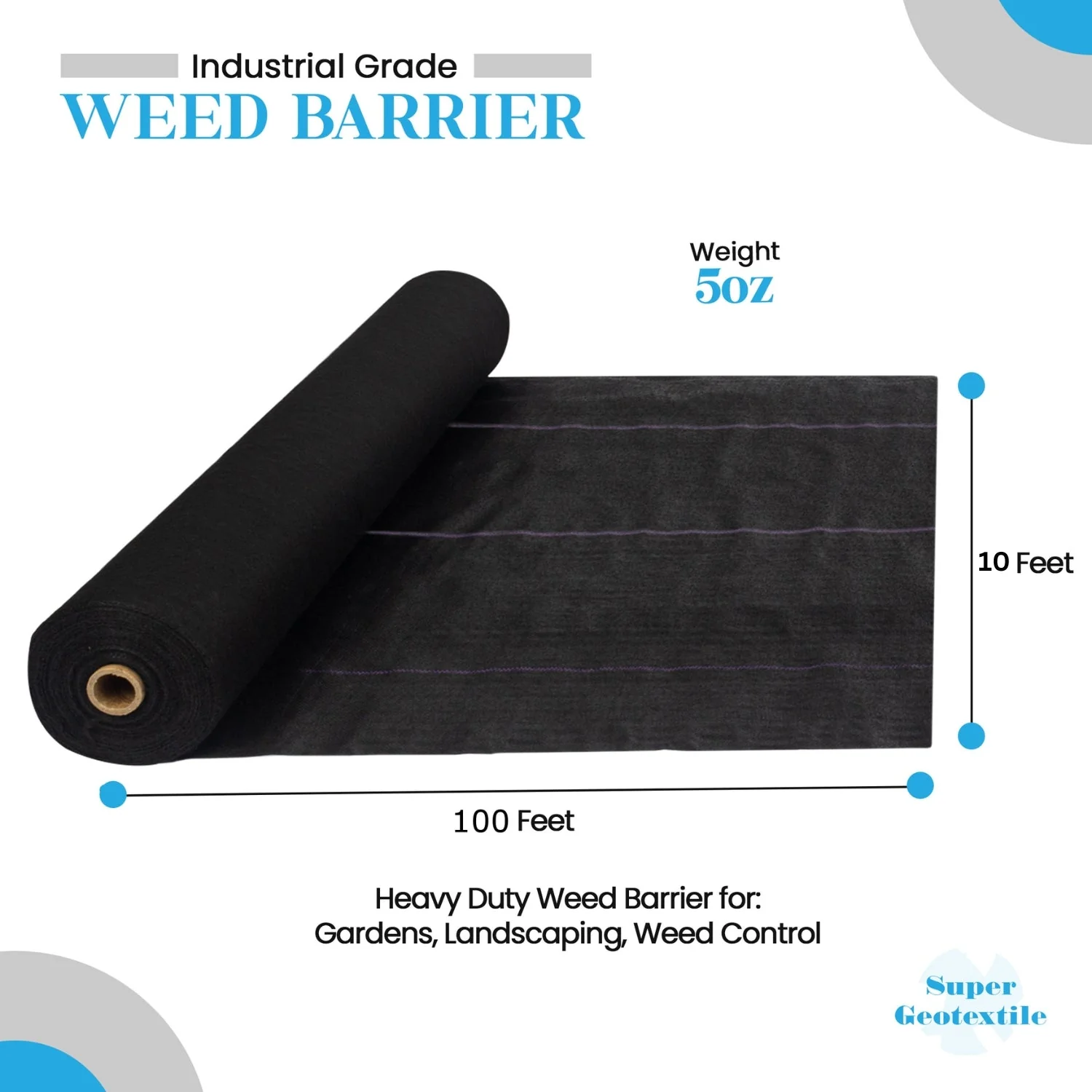 Pro Grade 5oz Weed Barrier - Heavy Duty Landscape Fabric - Weed Block - 25 Year Fabric - Image 15